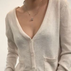 ☁️ beige knit button up cardigan sweater ☁️